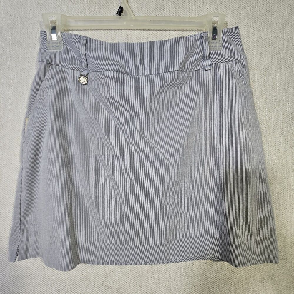 Swing Control Skirt Skort Golf Tennis Blue White Stripe 10 Waist 32 - Picture 10 of 16